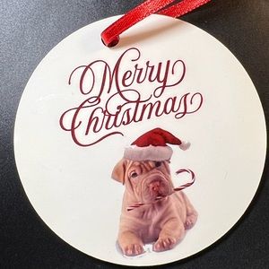 Shar-pei Dog Merry Christmas Round Christmas Ornament New